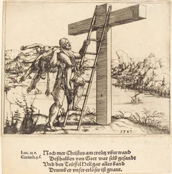 Kristus nousemassa ristille synnin, kuoleman ja paholaisen kanssa, 1547.
