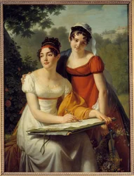 Naisten Duvalin muotokuva. Jacques Augustin Catherine (Jacques-Augustin-Catherine) Pajoun (1766-1828) maalaus