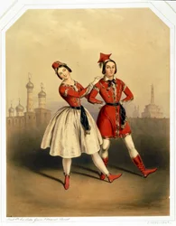 Carlotta Grisi ja Jules Perrot - La Polka (litografia)