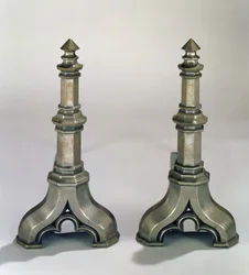 Goottilainen Andirons-pari, n. 1836 (valuteräs)