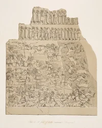 Taistelukenttä (Kouyunjik), teoksesta Monuments of Nineveh, pub. 1849