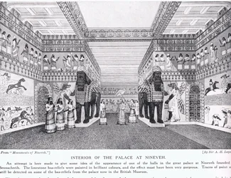 Niniven palatsin sisustus, kuvitus "Hutchinsonin kansojen historiasta"