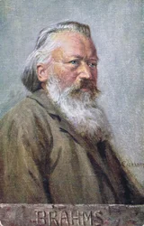 Postikortti, joka kuvaa Johannes Brahmsia n. 1910