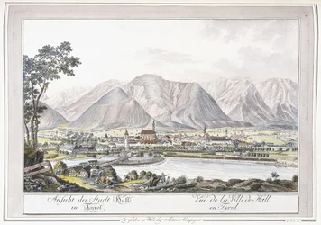 Näkymä Hall in Tirolissa, 1779-1792