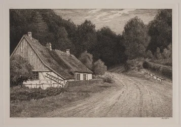 Maalaistalo metsän rannalla