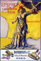 Juliste "" The Loan of Liberation 1918: Tilaa! "" - sairas. kirjoittanut B. Chavannaz, oikeudet pidätetään.