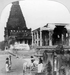 Tanjore Thanjavurin suuri pagodi, Intia, 1902.