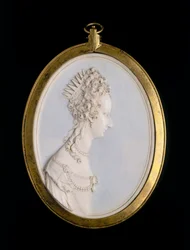 Norsunluinen medaljonki, jossa on muotokuva Violante of Baijerista