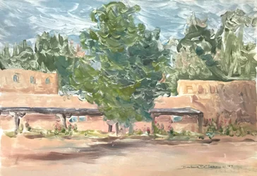 Adobe Serenity 2, n.1980-2000 (monotypia akryyli, sekatekniikka paperille)