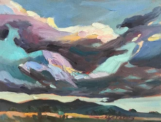 Pimeä taivas New Mexico, n.1980-2000 (öljy kankaalle)