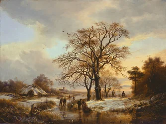Luistelijoita kanavalla