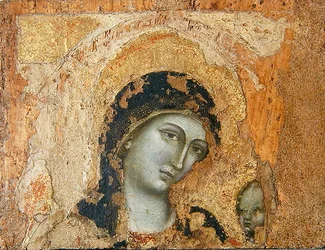 Madonna ja lapsi (tempera ja lehtikulta paneelille)