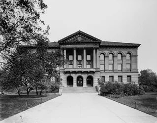 Chicagon tiedeakatemia, Chicago, Illinois, USA, n. 1900 (b/w kuva)