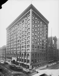 Chicagon pörssi, Chicago, Illinois, USA, n. 1907 (b/w kuva)