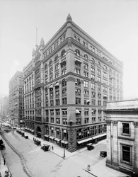 Rookery Building, Chicago, Illinois, USA, n. 1905 (b/w kuva)