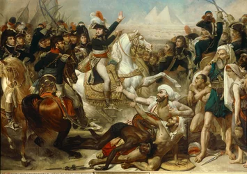Egyptin sotaretki (retkikunta) (1798-1801): Napoleon Bonaparte puhuttelee armeijaa ennen pyramidien taistelua 21. heinäkuuta
