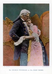 Charles Wyndham ja Mary Moore, englantilaiset näyttelijät, 1901.