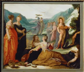 Apollo, Pallas ja muusat (marmori)