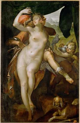 Venus ja Adonis, noin 1595 (maalaus kankaalle)
