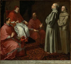 Siunattu Giles paavi Gregorius IX:n edessä, noin 1645-1646.