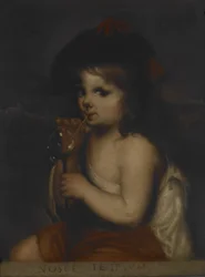 Boy Blowing Bubbles (öljy kankaalle)