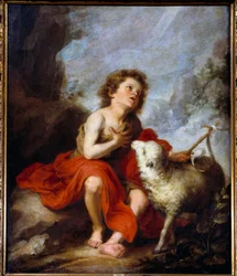 Pyhän Johannes Kastajan esittäminen lapsena (1618-1682), 1600-luku. Mitat: 1,21 x 0,99 m. Madrid, Museo del Prado