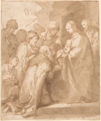 Maagisten palvominen, noin 1650-1656 (tussi ja muste).