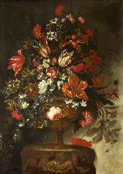 Flower Piece, n. 1700 (öljy kankaalle)