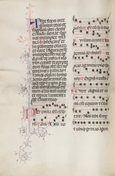 Missale: Fol. 111v, sisältää musiikkia osana palmusunnuntain liturgiaa, 1469.