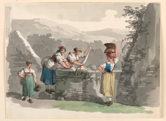 Piirros, Pesula Rooman lähistöllä sijaitsevilla vuorilla, 1807-08.