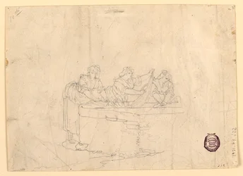 Piirros, kolme naista pesemässä, 1800-25