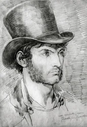 Miesmuotokuva (tosi roomalainen), piirustus Bartolomeo Pinelli (1781-1835)