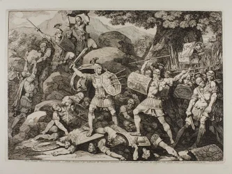 Sadanpäämies Lucius Siccius Dentatus kauhistuttavan taistelun aikana