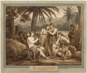 Telemachus soittaa ja laulaa paimenille Egyptissä, Telemachuksen seikkailuista, kirja 2