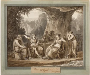 Telemachus kertoo seikkailunsa jumalatar Calypsoon, Telemachuksen seikkailuista, kirja 1