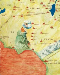 Niilin joen suisto, Punainen meri ja Siinain vuori, Atlas of the World kolmessakymmenessäkolmessa kartassa, kirjoittaja Battista Agnese