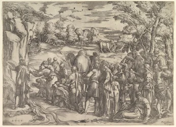 Moisès traient aigua de la roca, a l