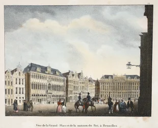 Näkymä Grand Placelle ja Maison du Roille, Brysselissä, n. 1895 (valokuva)