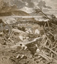 Syklonin polku Fort-de-Franceen, Martinique, "Le Petit Parisien", 30. elokuuta 1891
