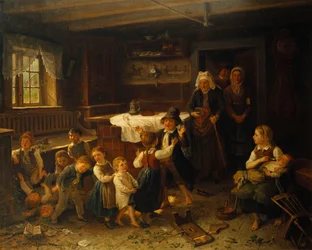 Lapset leikkivät sisätiloissa, 1873