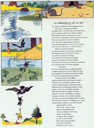 Sammakko ja rotta, kuvitus Jean de la Fontainen "Fablesista".