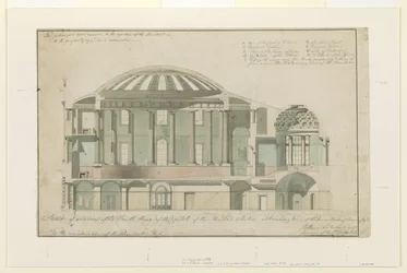 Yhdysvaltain Capitolin eteläsiiven osa, 1803 (tussi ja tussi, pesu paperille)