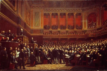 Louis Adolphe Thiers (1797-1877), joka julistettiin ”Alueen vapauttajaksi” kansalliskokouksen Versailles