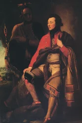 Eversti Guy Johnson ja Karonghyontyen kapteeni David Hill, 1776