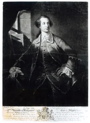 Charles Watson-Wentworthin, Rockinghamin toisen markiisin (1730-82) muotokuva, kaiverrus Richard Houston (1721-75)