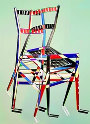 Chaise - superleggera, Gio Pontin mukaan, 2016 (öljy pellavakankaalle)