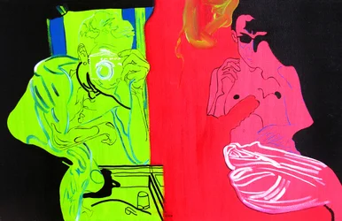 Matkan päätepiste, Palm Springs, 2003 (öljy kankaalle)