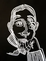 Surportrait : Joyce Carol Oates, 2021 (akryyli paperille).