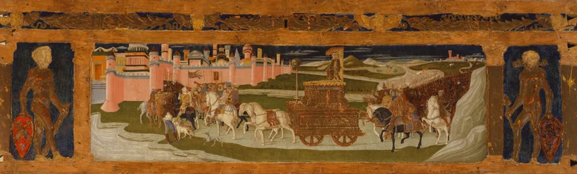 Predella-paneeli: Triumph of David (maalaus puulle)