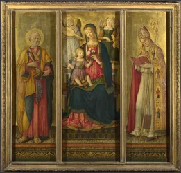 Neitsyt ja lapsi pyhien Pietarin ja Nikolauksen kanssa, 1479